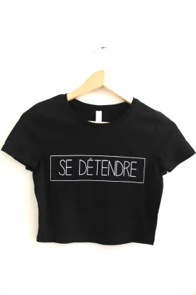 Se Détendre Black Graphic Crop Top