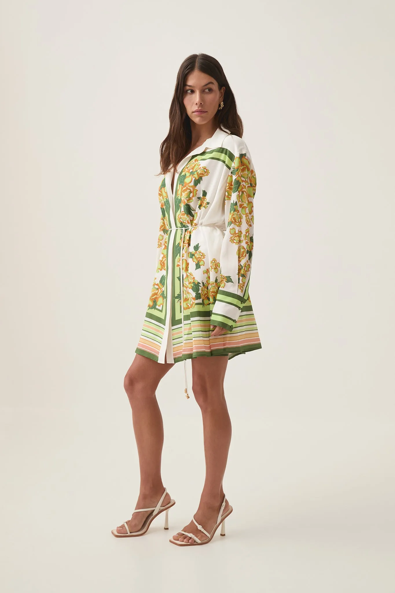 Secret Border Silk Mini Dress