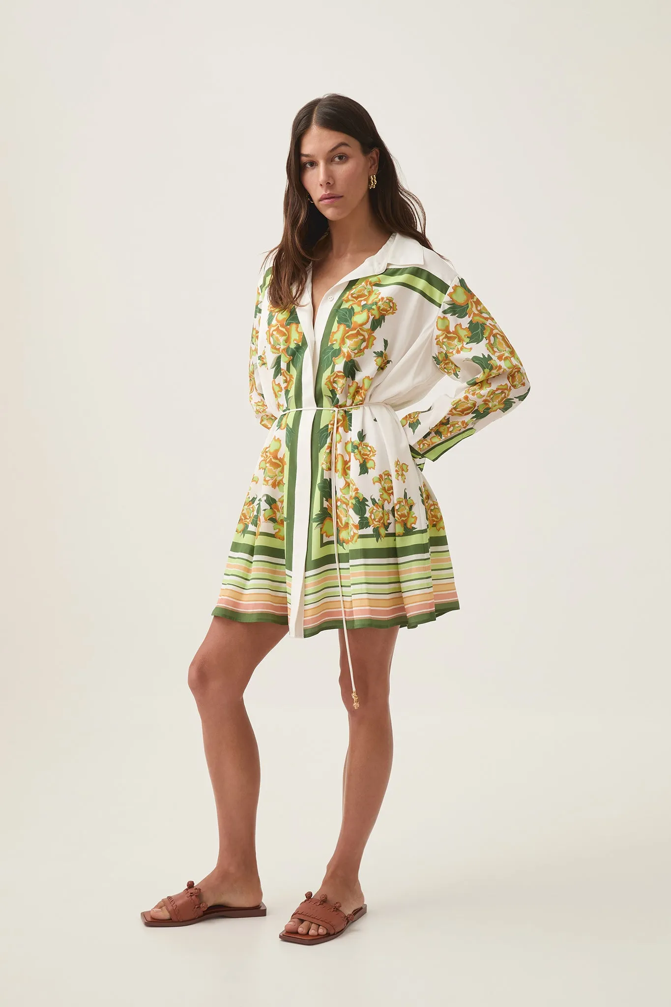 Secret Border Silk Mini Dress