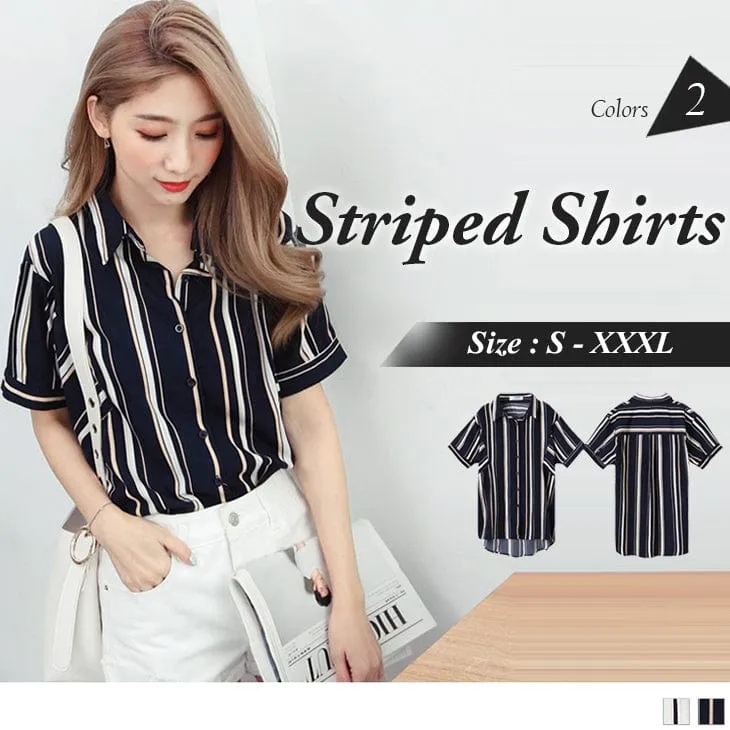 SHORT SLEEVE STRIPED SHIRTS