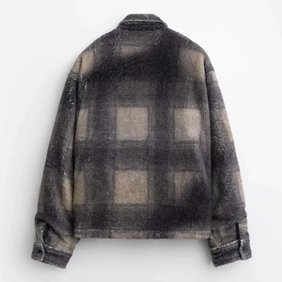 Stampd Camo Plaid Cropped Sherpa Buttondown