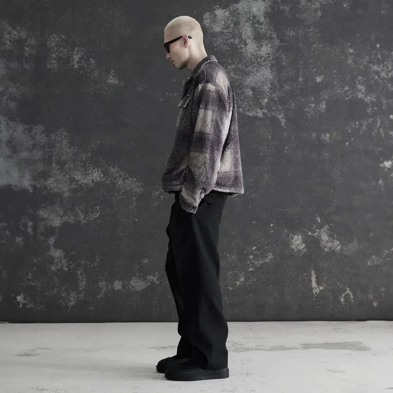 Stampd Camo Plaid Cropped Sherpa Buttondown