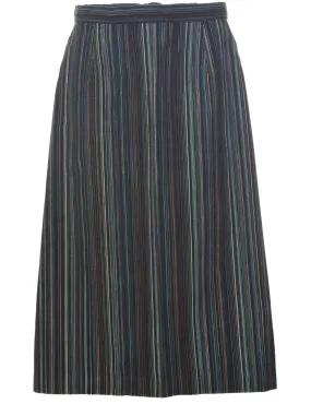 Striped Pattern A-line Skirt - L