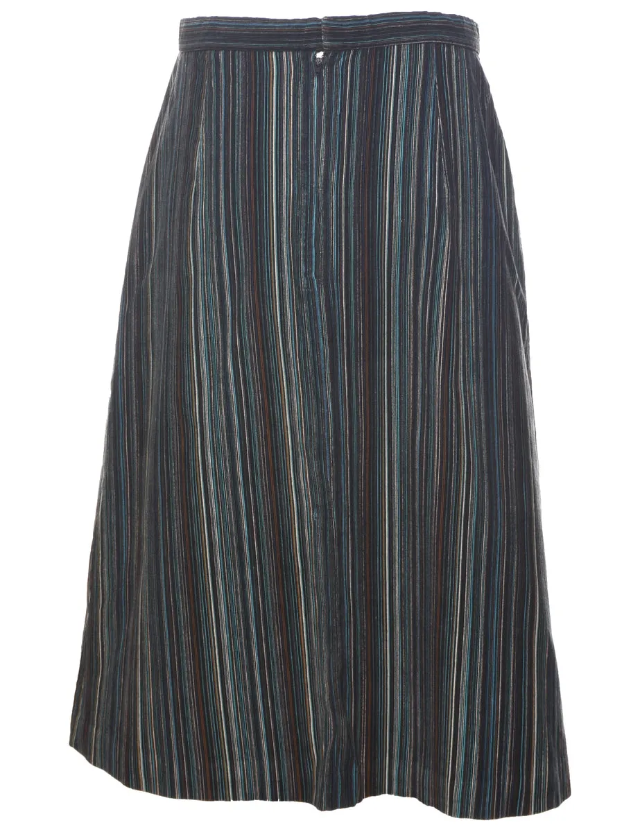 Striped Pattern A-line Skirt - L