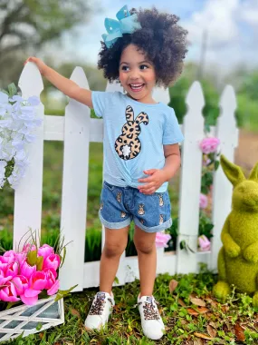 Stripes and Spots Bunny Denim Shorts Set