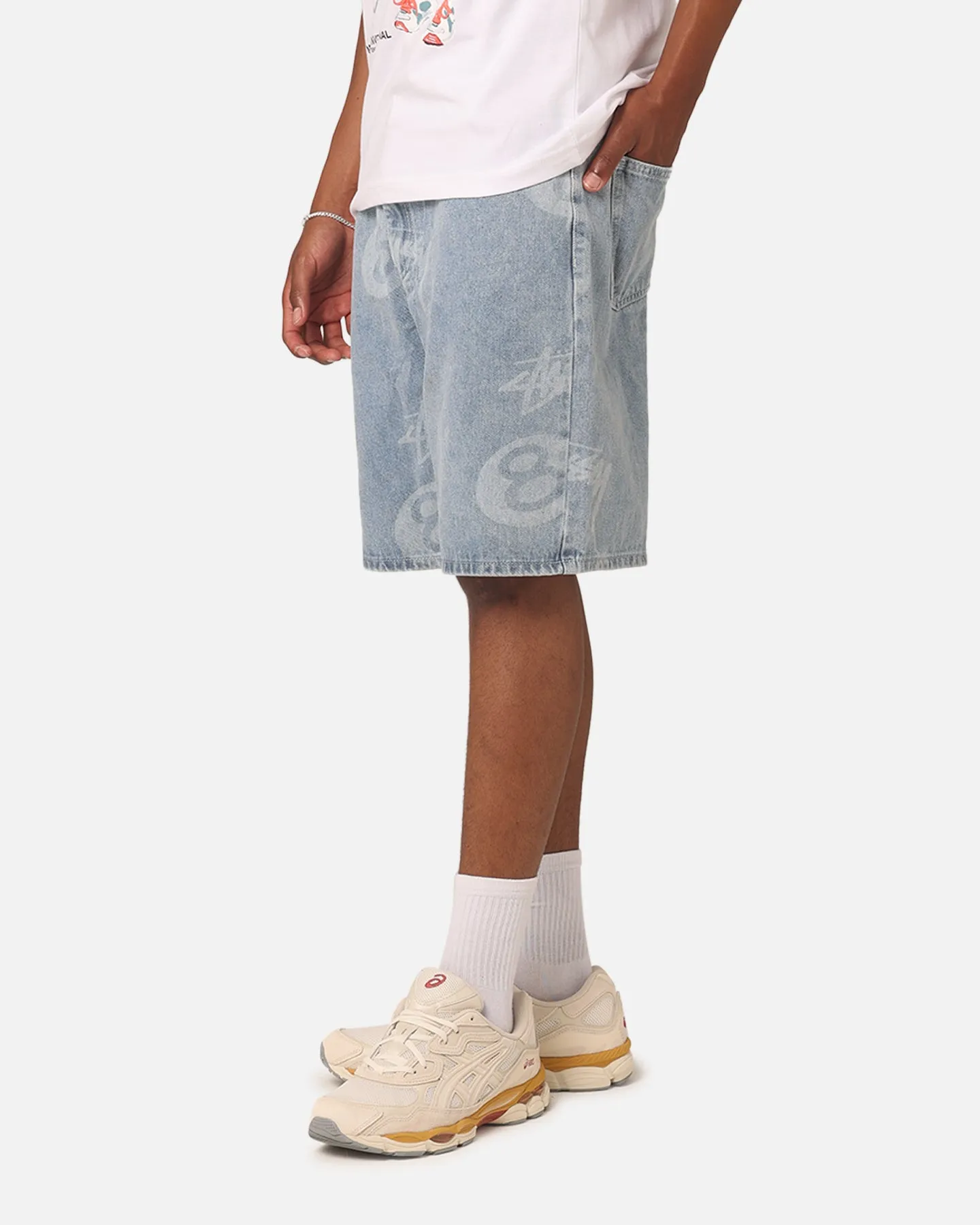 Stüssy Stock 8 Ball Shorts Light Denim