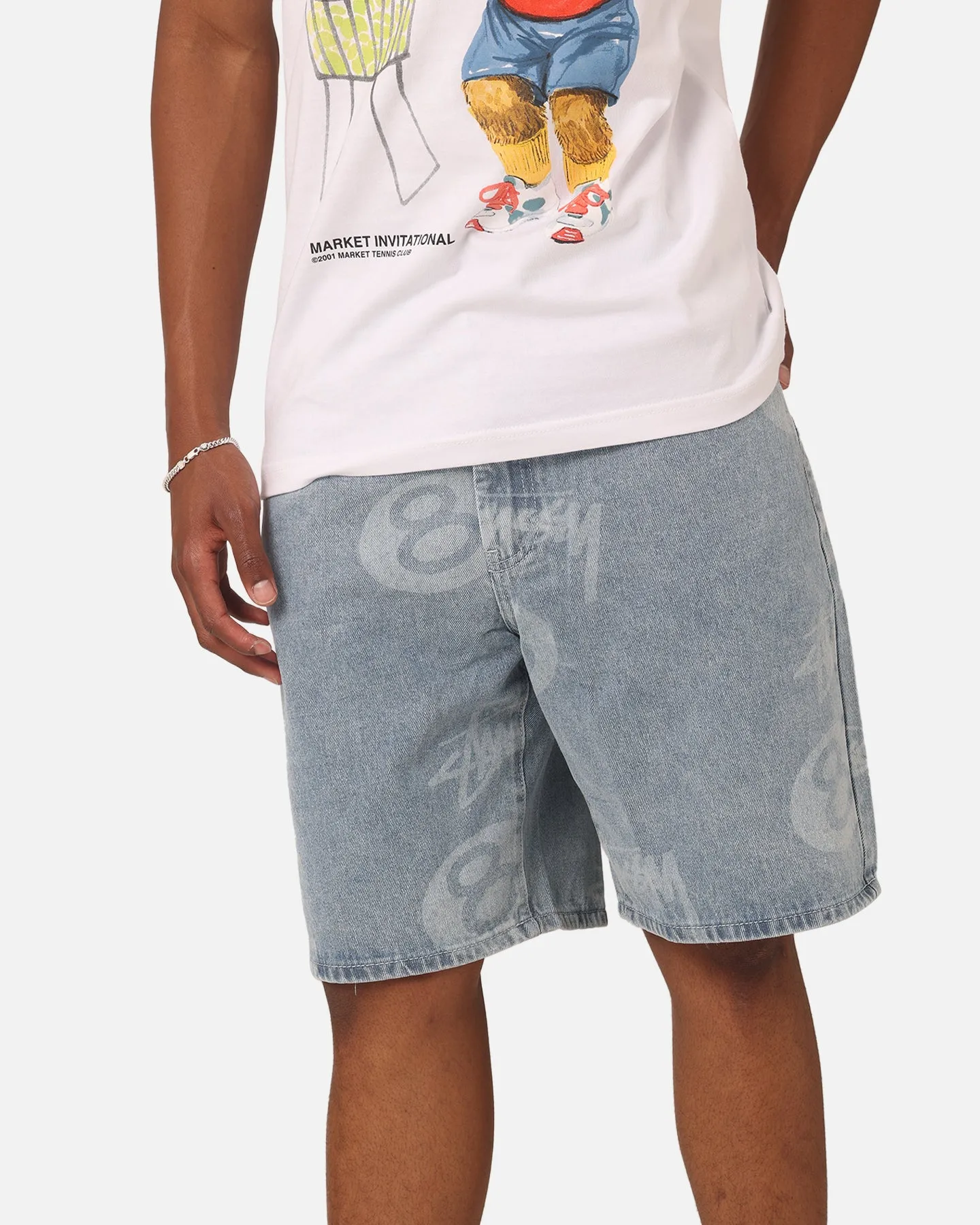 Stüssy Stock 8 Ball Shorts Light Denim