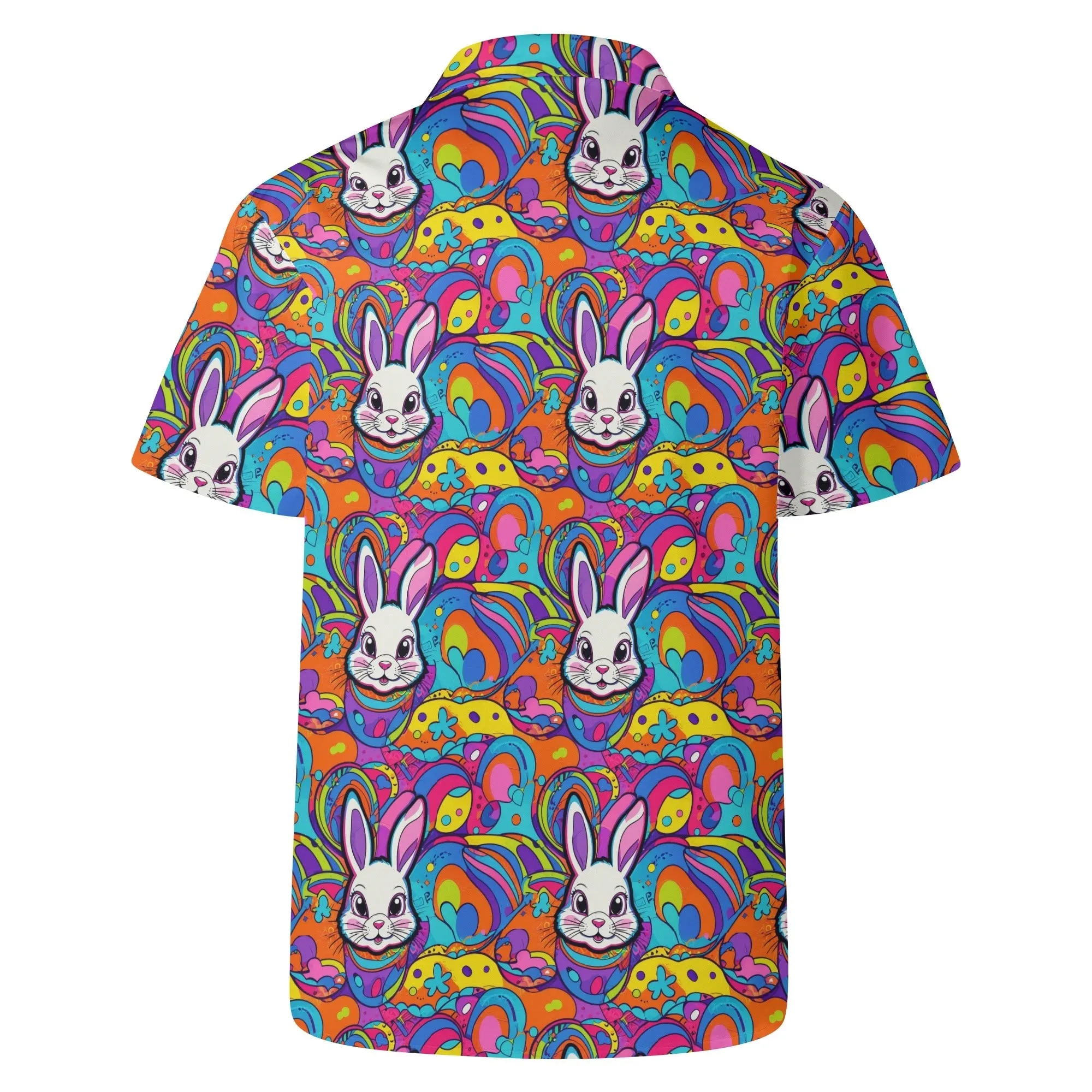 Trippy Bunny Mens Casual Hawaiian Shirt