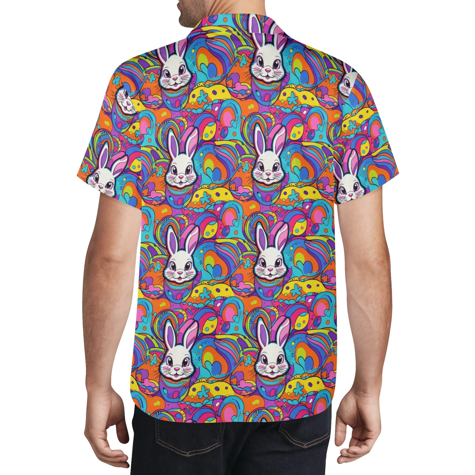 Trippy Bunny Mens Casual Hawaiian Shirt