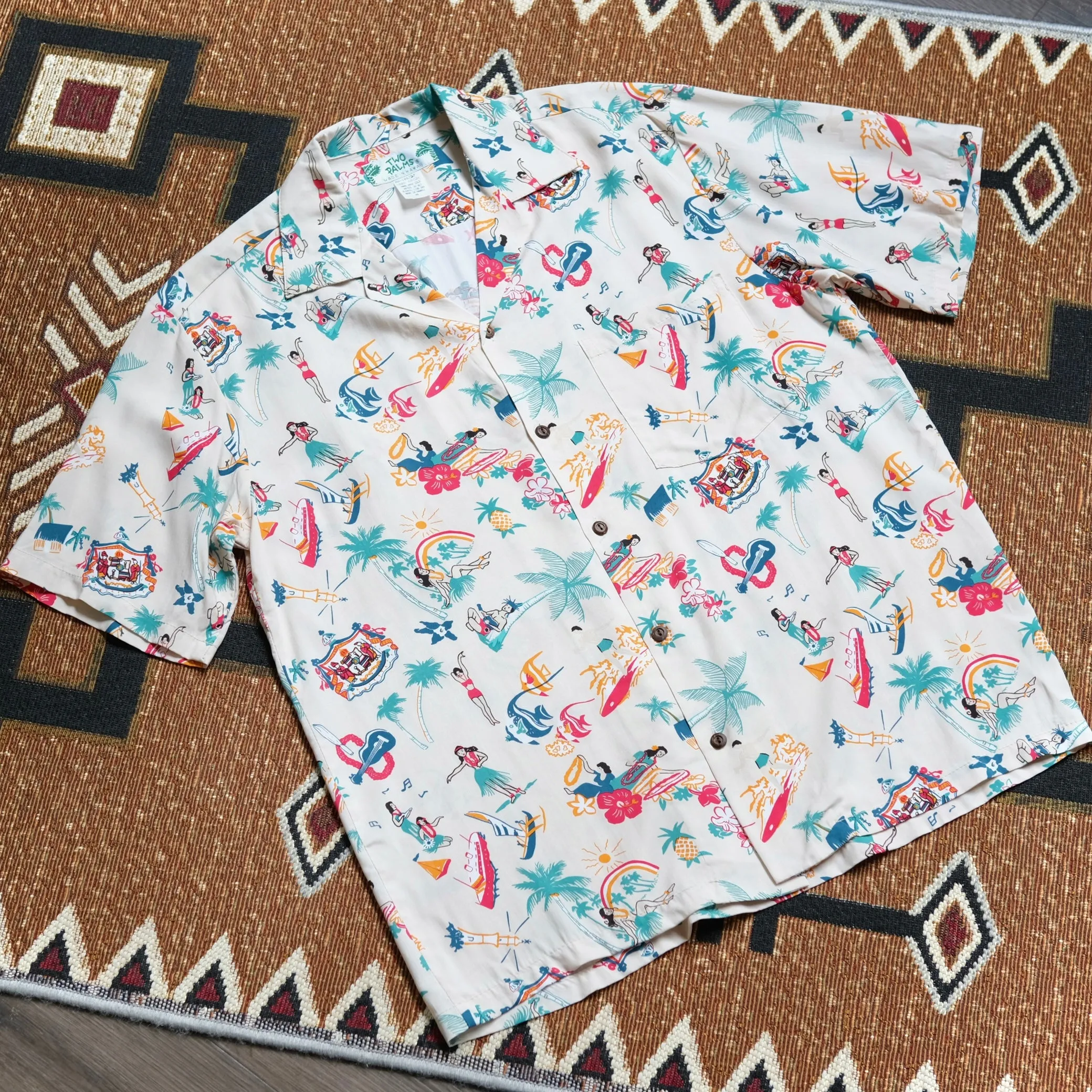 Two Palms Rayon Shirts (Cream Vintage Aloha)