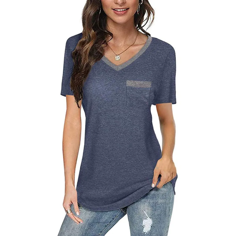 Womens V Neck Short Sleeve Tops