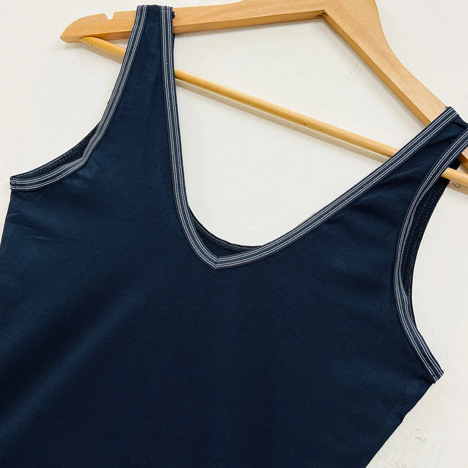 Womens V-Neck Sleeveless Cotton Vest Tank Top