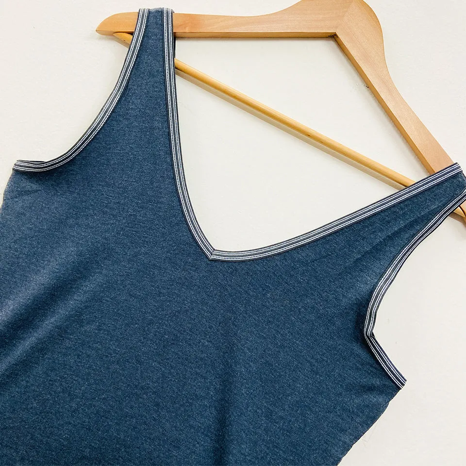 Womens V-Neck Sleeveless Cotton Vest Tank Top