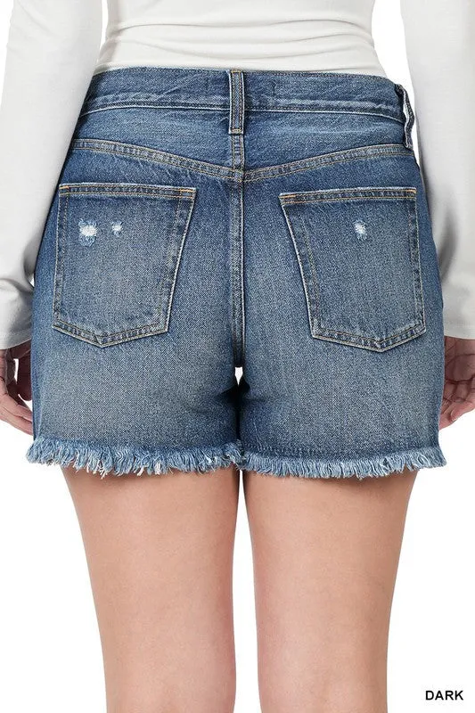 ZE239 - DISTRESSED DENIM SHORTS